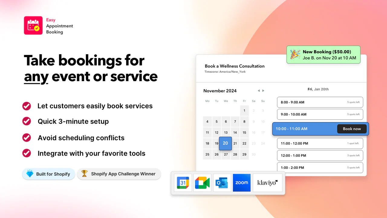 screenshot of Easy Appointment Booking